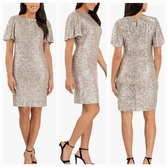 Hilary Radley Dresses & Skirts - HILARY RADLEY Sz XS Special Ocassion, Spring Summer Wedding Gold Sequins Dress